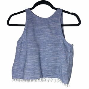 Revolve Line & Dot Halter Pom Pom Tank XS